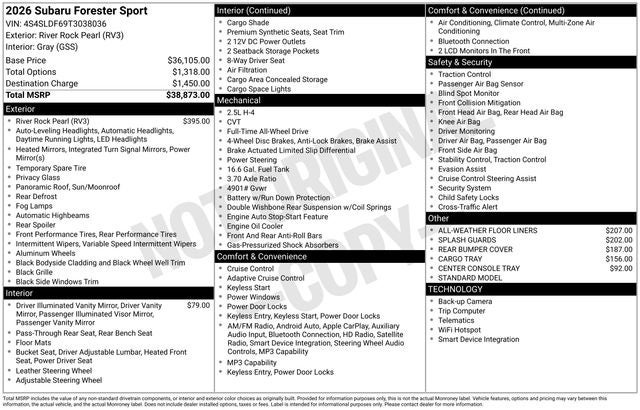2026 Subaru FORESTER Sport