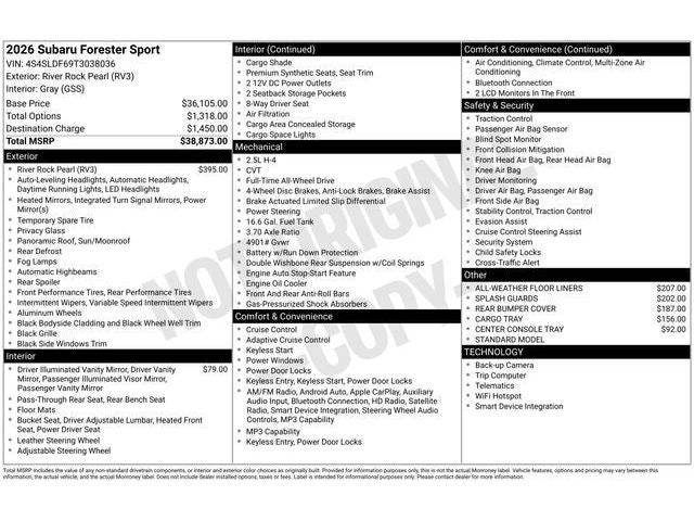 2026 Subaru FORESTER Sport
