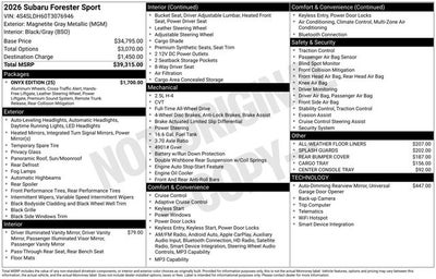 2026 Subaru FORESTER Sport Onyx Edition