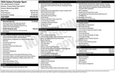 2026 Subaru FORESTER Sport Onyx Edition