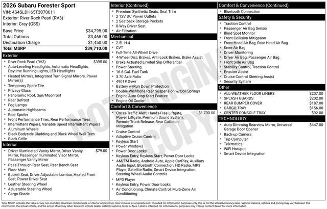 2026 Subaru FORESTER Sport