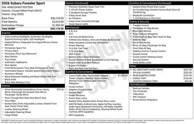 2026 Subaru FORESTER Sport