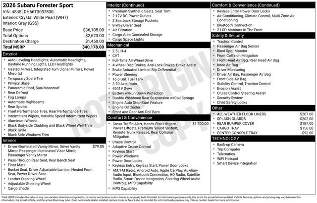 2026 Subaru FORESTER Sport