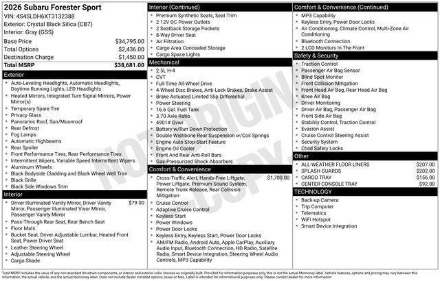 2026 Subaru FORESTER Sport
