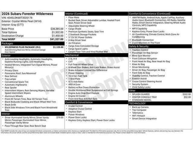 2026 Subaru FORESTER Wilderness