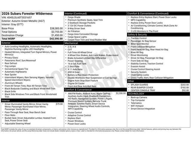 2026 Subaru FORESTER Wilderness