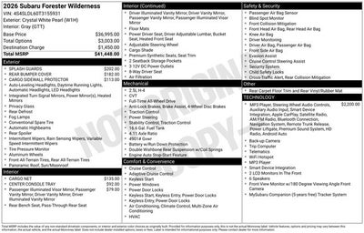 2026 Subaru FORESTER Wilderness