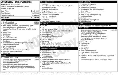 2026 Subaru FORESTER Wilderness