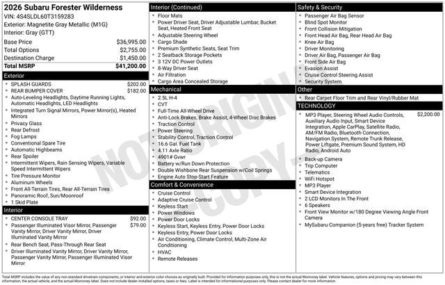 2026 Subaru FORESTER Wilderness