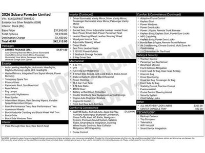 2026 Subaru FORESTER Limited