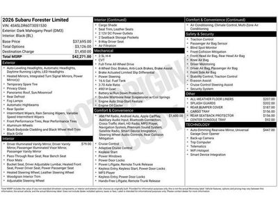 2026 Subaru FORESTER Limited