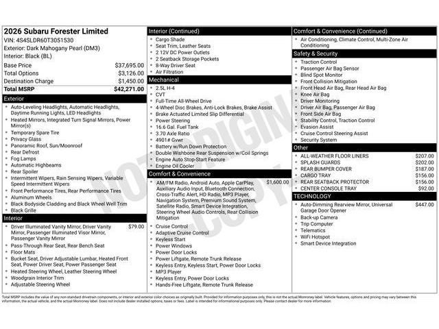 2026 Subaru FORESTER Limited
