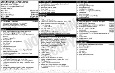 2026 Subaru FORESTER Limited