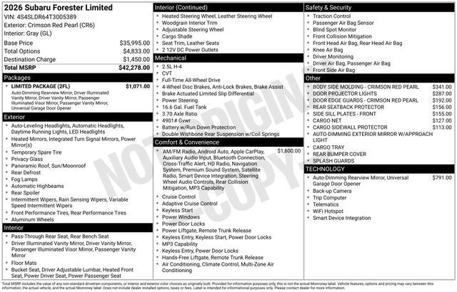 2026 Subaru FORESTER Limited