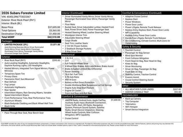 2026 Subaru FORESTER Limited