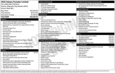 2026 Subaru FORESTER Limited