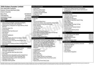 2026 Subaru FORESTER Limited
