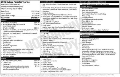 2026 Subaru FORESTER Touring