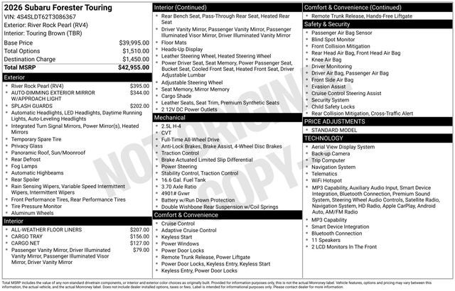 2026 Subaru FORESTER Touring