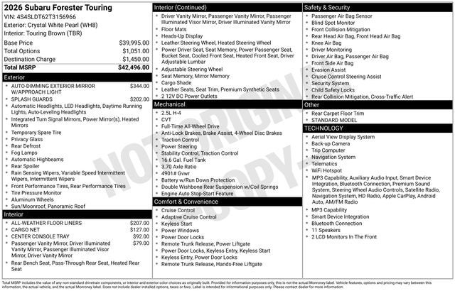 2026 Subaru FORESTER Touring