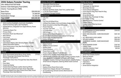 2026 Subaru FORESTER Touring