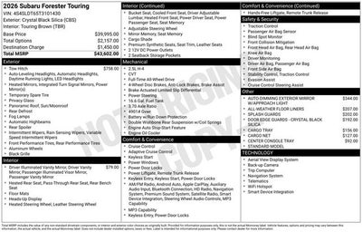 2026 Subaru FORESTER Touring