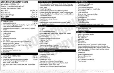 2026 Subaru FORESTER Touring