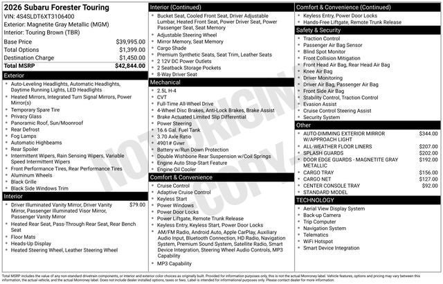 2026 Subaru FORESTER Touring