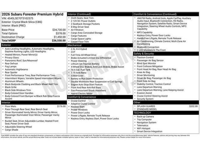 2026 Subaru FORESTER Premium Hybrid