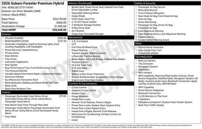 2026 Subaru FORESTER Premium Hybrid