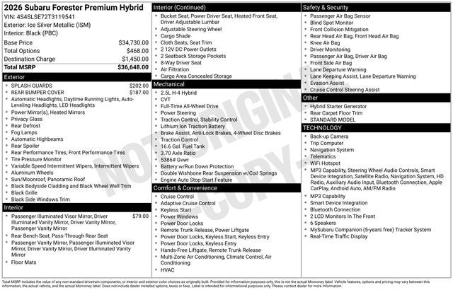 2026 Subaru FORESTER Premium Hybrid