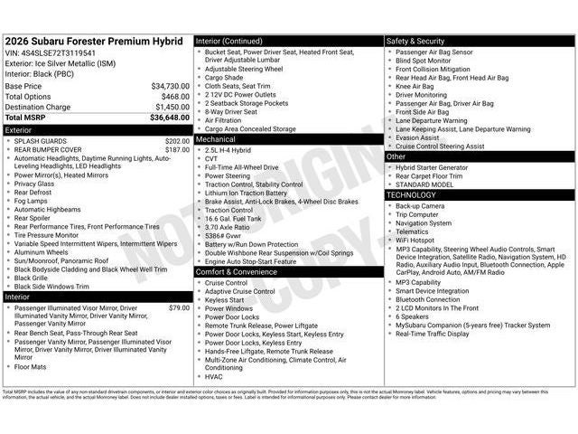 2026 Subaru FORESTER Premium Hybrid