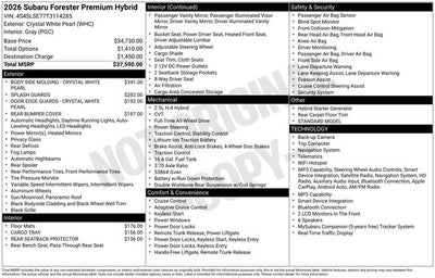 2026 Subaru FORESTER Premium Hybrid