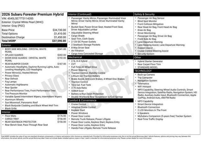 2026 Subaru FORESTER Premium Hybrid