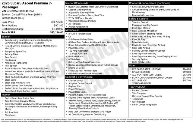 2026 Subaru ASCENT Premium 7-Passenger
