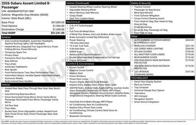 2026 Subaru ASCENT Limited 8-Passenger