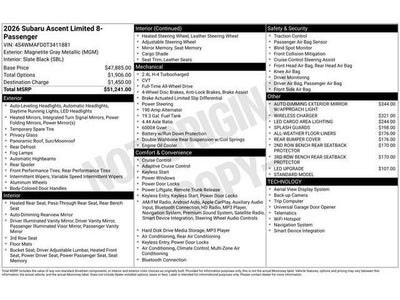 2026 Subaru ASCENT Limited 8-Passenger
