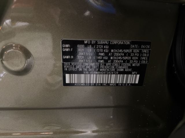 2026 Subaru ASCENT Limited Bronze Edition 7-Passenger