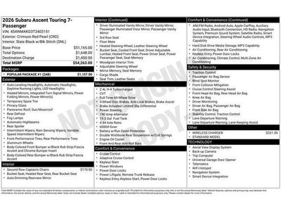 2026 Subaru ASCENT Touring 7-Passenger