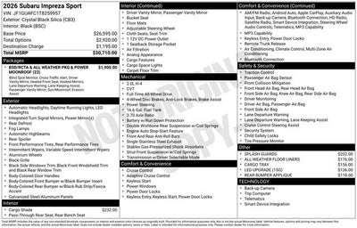 2026 Subaru IMPREZA Sport