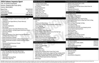 2026 Subaru IMPREZA Sport