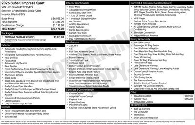 2026 Subaru IMPREZA Sport