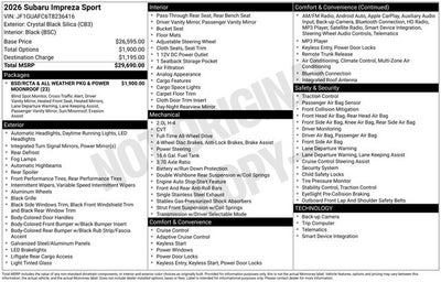 2026 Subaru IMPREZA Sport