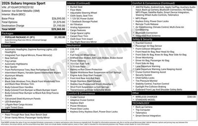 2026 Subaru IMPREZA Sport