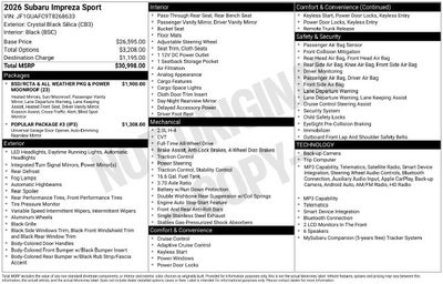 2026 Subaru IMPREZA Sport