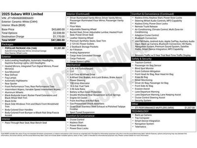 2025 Subaru WRX Limited