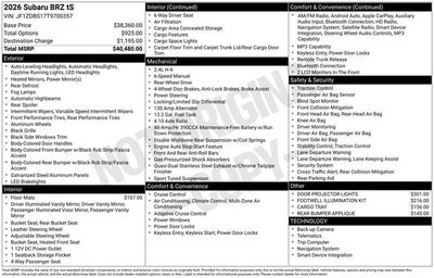 2026 Subaru BRZ Series. Yellow