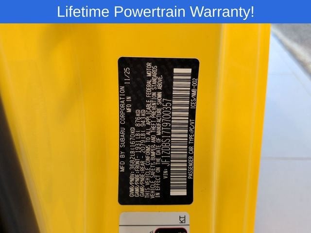 2026 Subaru BRZ Series. Yellow