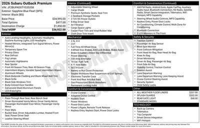 2026 Subaru OUTBACK Premium
