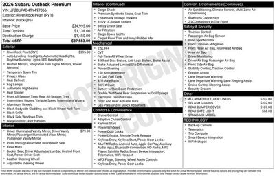 2026 Subaru OUTBACK Premium